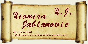 Miomira Jablanović vizit kartica